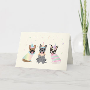 Happy Birthday French Bulldogs Card