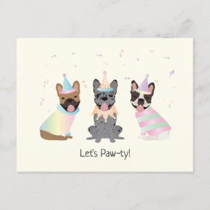 Happy Birthday French Bulldogs Postcard