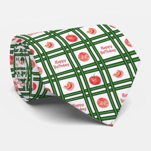 Happy Birthday - Fresh Tomato Pattern Tie