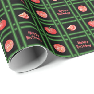 Happy Birthday - Fresh Tomato Pattern Wrapping Paper