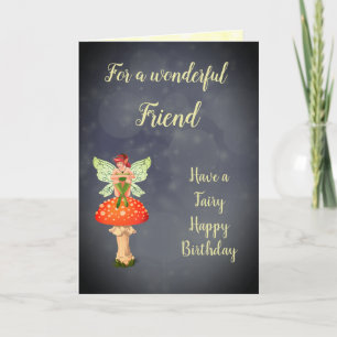 Happy Birthday Friend Fairy design Card