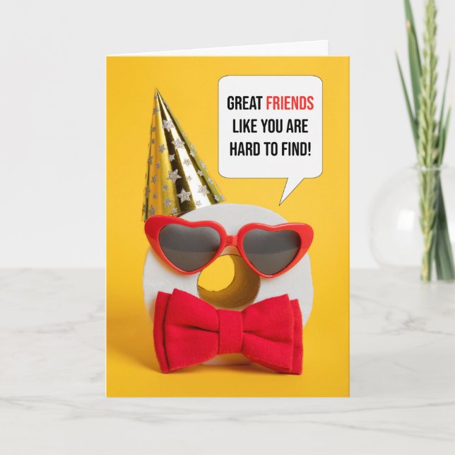 Happy Birthday Friend Toilet Paper Humour Holiday Card (Front)