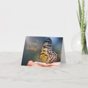 Happy Birthday Friendly Butterfly Thank You Card
