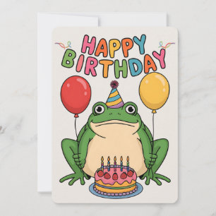 Happy Birthday Friends Family Funny Frog Holiday Card