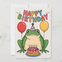 Happy Birthday Friends Family Funny Frog