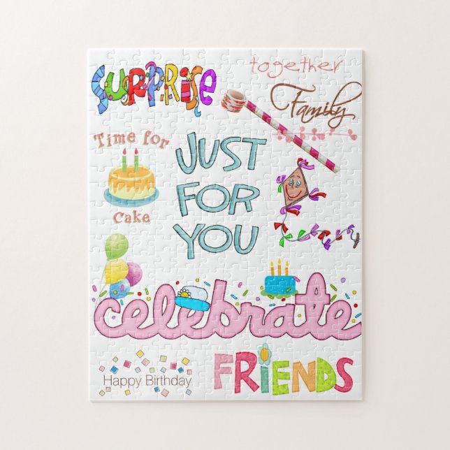 Happy Birthday Friends Family Jigsaw Puzzle (Vertical)