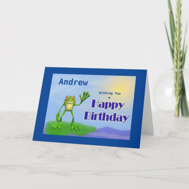 Happy Birthday Frog Card (Front)