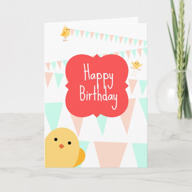 Happy Birthday From All Us Chicks Card (Front)