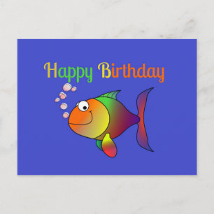 Happy Birthday from Bubbles the Fish Postcard
