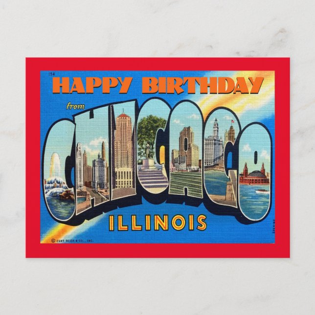 HAPPY BIRTHDAY FROM CHICAGO VINTAGEPostcard Postcard (Front)