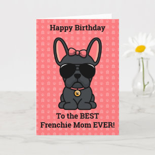 Happy Birthday from Dog Black French Bulldog Card