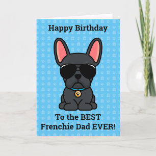 Happy Birthday from Dog Black French Bulldog Card