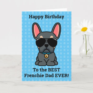 Happy Birthday from Dog Blue Tan French Bulldog Card