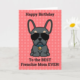 Happy Birthday from Dog Blue Tan French Bulldog Card