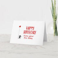 Happy Birthday from fur baby,cat and love heart.
