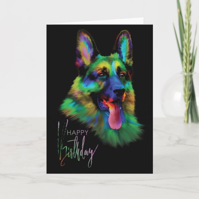 Happy Birthday from German Shepherd Card (Front)