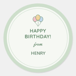 "Happy Birthday From" Name Gift Sticker