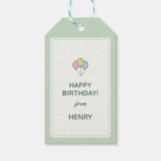 "Happy Birthday From" Name Gift Tag