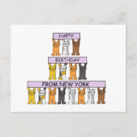 Happy Birthday from New York Cartoon Cats