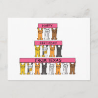 Happy Birthday from Texas Cartoon Cats
