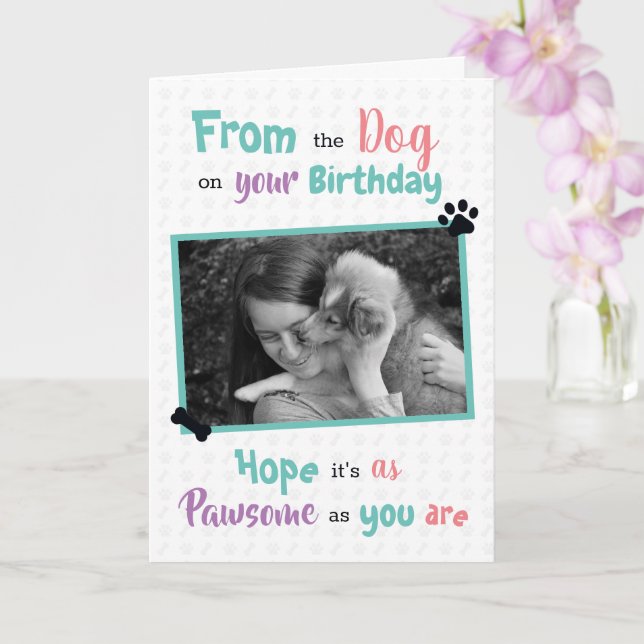 Happy Birthday from the Dog Card (Orchid)