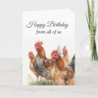 Happy Birthday From the Group Funny Chickens