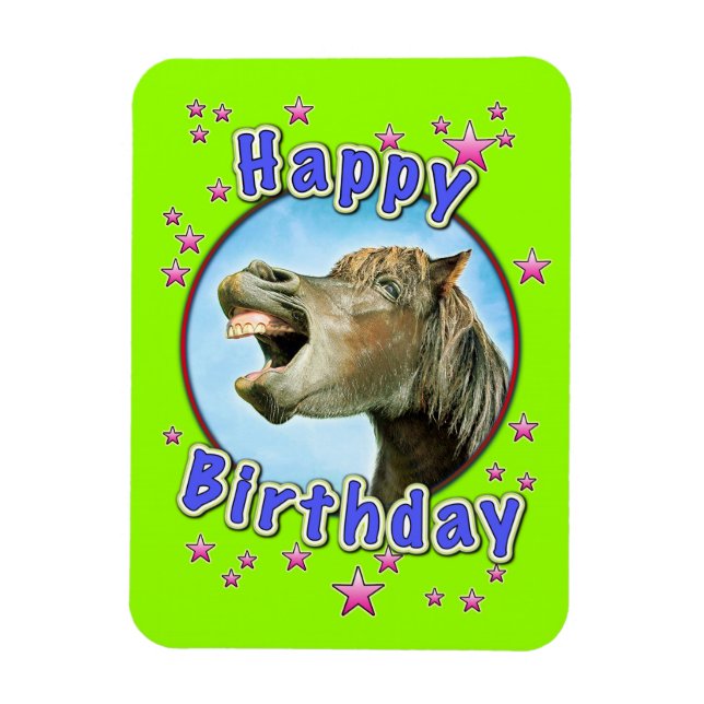 Happy Birthday from the laughing horse Magnet (Vertical)