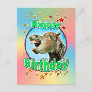 Happy Birthday from the laughing horse Postcard