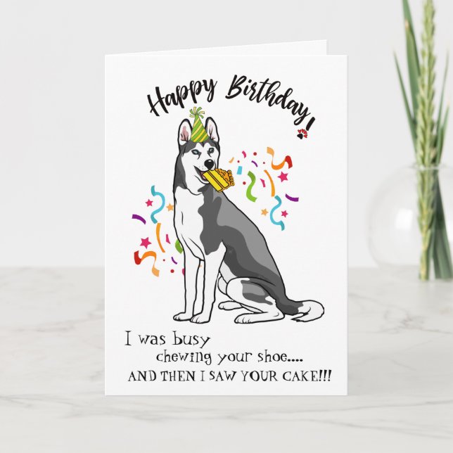 Happy Birthday from Your Siberian Husky Buddy Card (Front)