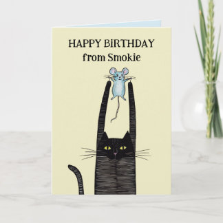 Happy Birthday fronm your cat, Black cats Card