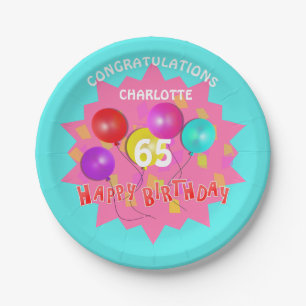 Happy Birthday Fun 13th Milestone Personalised Paper Plate