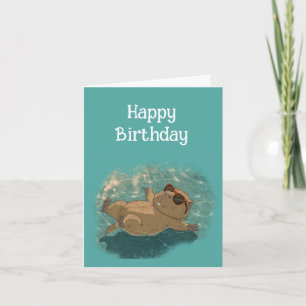 Happy Birthday Fun Capybara Just Chillin Thank You Card