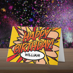 HAPPY BIRTHDAY Fun Cool Comic Book Card