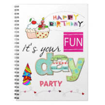 Happy Birthday FUN Cupcake Family Notebook