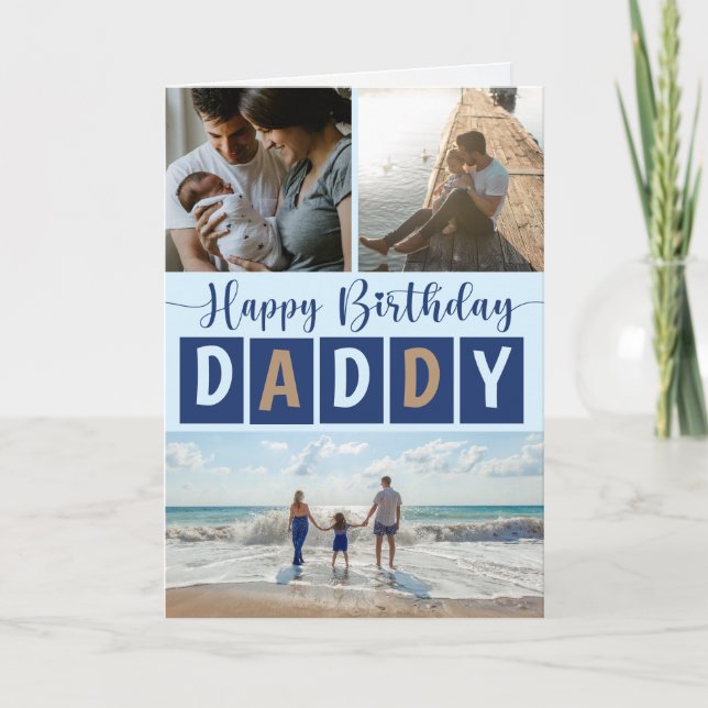 Happy Birthday Fun Daddy 5 Photo  Card (Front)