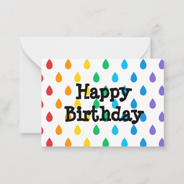 Happy Birthday, fun multicolored background Card (Front)