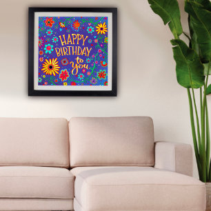 Happy Birthday Fun School Floral Cute Inspirivity  Poster