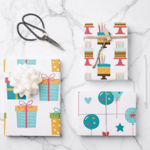 Happy Birthday Fun Wrapping Paper Sheet