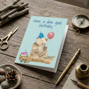 Happy Birthday Funny Beaver Card