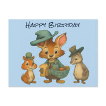 Happy Birthday Funny Cute Cartoon Animal Delivery