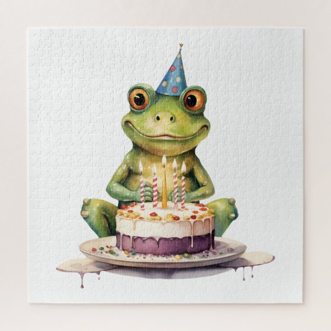 Happy Birthday Funny frog Jigsaw Puzzle (Vertical)
