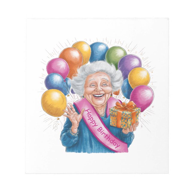 Happy Birthday Funny Nana Notepad (Front)