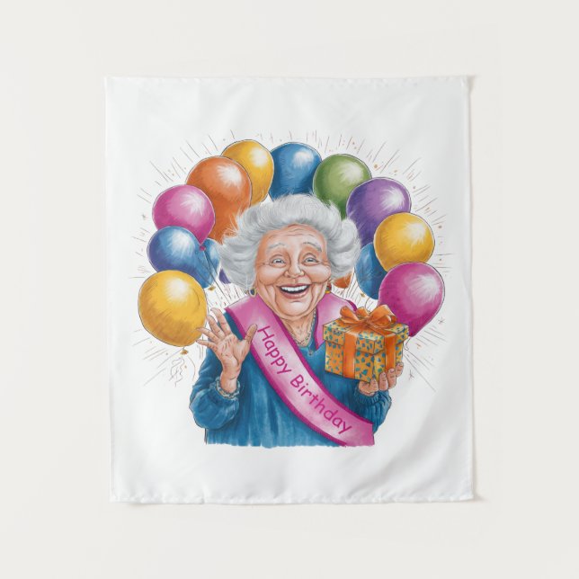 Happy Birthday Funny Nana Tapestry (Front)