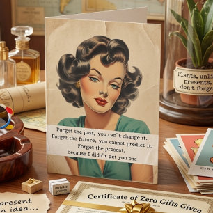 Happy Birthday Funny Saying Retro Woman Card