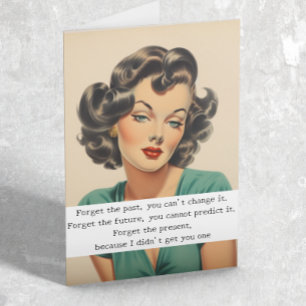 Happy Birthday Funny Saying Retro Woman Card