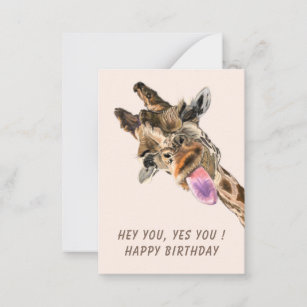Happy Birthday - Funny Wink Giraffe Tongue Out Card