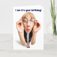 Happy Birthday Funny Woman in Glasses