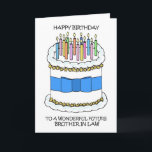 Happy Birthday Future Brother in Law Card<br><div class="desc">A cartoon illustration of a white birthday cake covered in lit candles,  accompanied by the words 'Happy Birthday to a wonderful future brother in law'.</div>