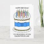 Happy Birthday Future Daughter in Law Card<br><div class="desc">A cartoon illustration of a cake covered in lit candles and accompanied by the words 'Happy Birthday to a wonderful future daughter in law'.</div>
