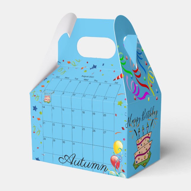 Happy Birthday Gable Favour Box August 2022 Blue (Front Side)